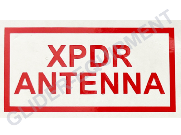 Warning Placard \'XPDR antenna\' red [SR114576]